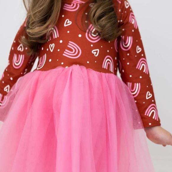 Pink and Red Rainbow girls tutu dress - Picture 2 of 2